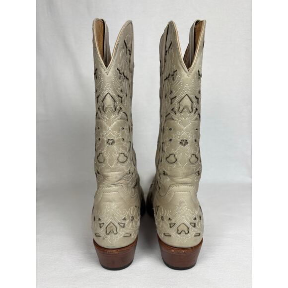 SHYANNE WOMENS LASER CUT WESTERN LEATHER COWBOY BOOTS SIZE 8.5M Festival Country - Picture 8 of 12
